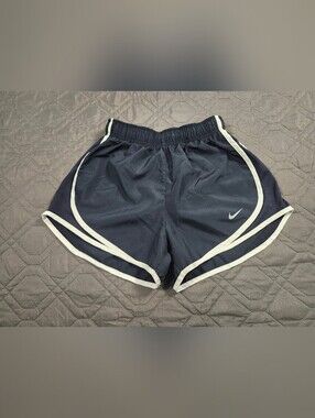 Nike Women's Tempo Dri-FIT Running Black Shorts white piping Size XS